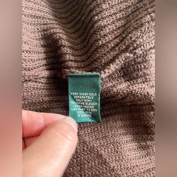 Lauren Ralph Lauren Women’s Brown Pullover Long Sleeve Sweater Size L - Picture 9 of 9